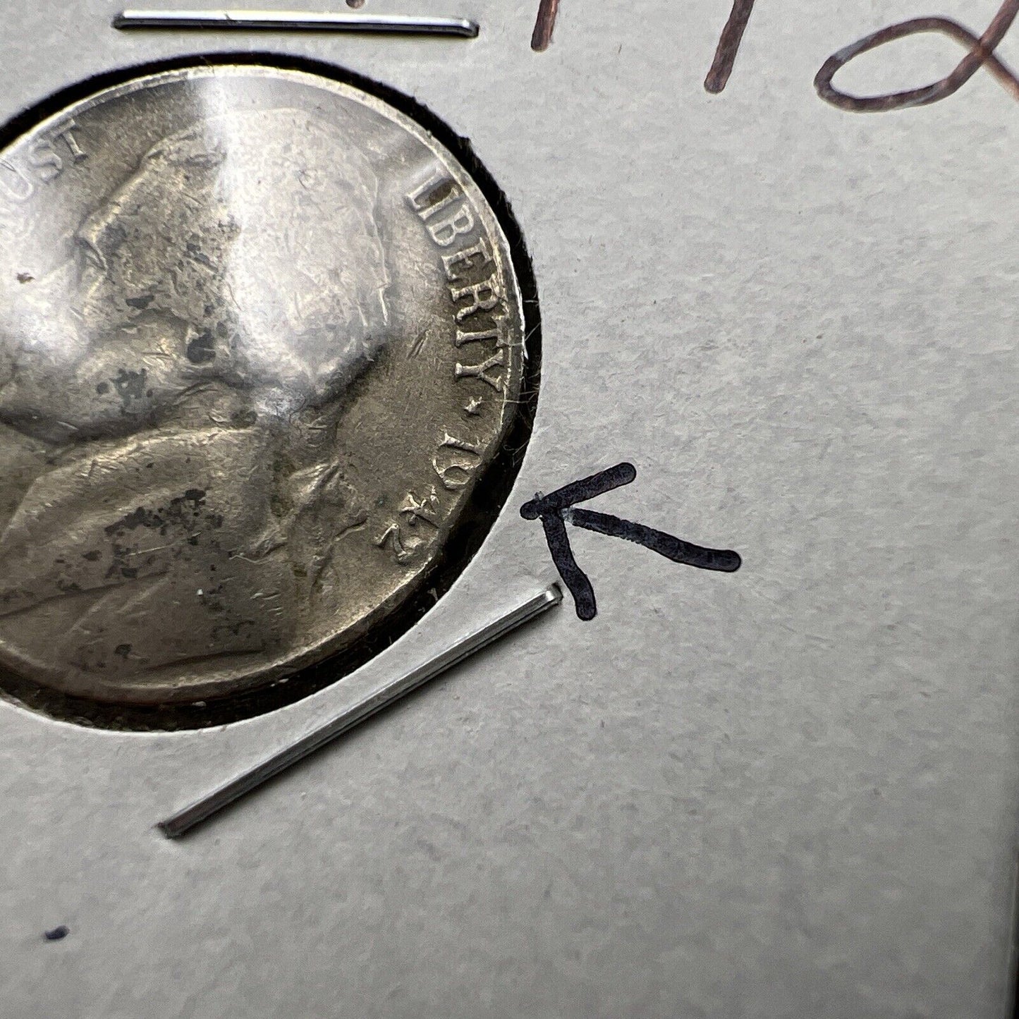 Lot of 2 Jefferson Nickels with Clipped Planchet Error 1942 & 1978 VF Circ