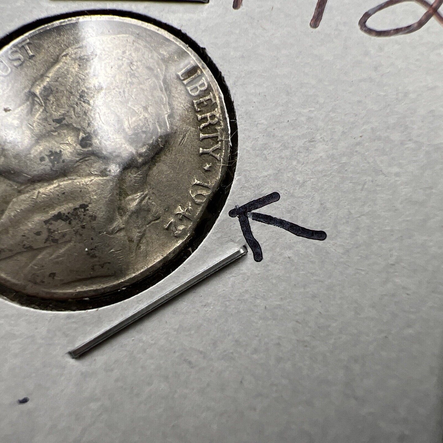 Lot of 2 Jefferson Nickels with Clipped Planchet Error 1942 & 1978 VF Circ