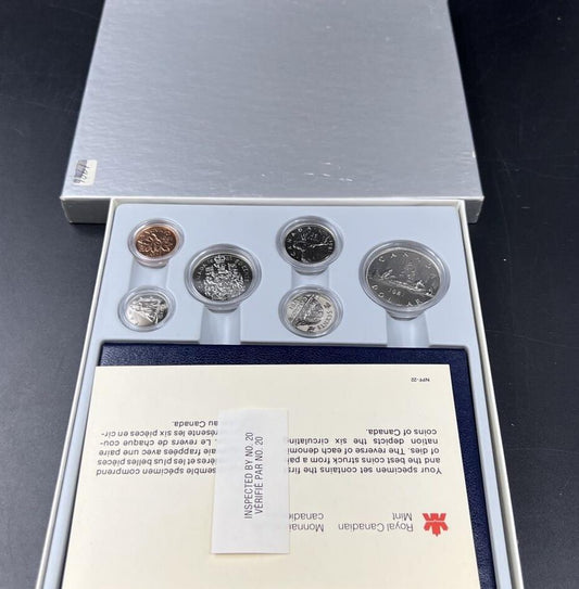 1981 Canada Coin Specimen Set Royal Canadian Mint Holder W/Canoe DOLLAR #