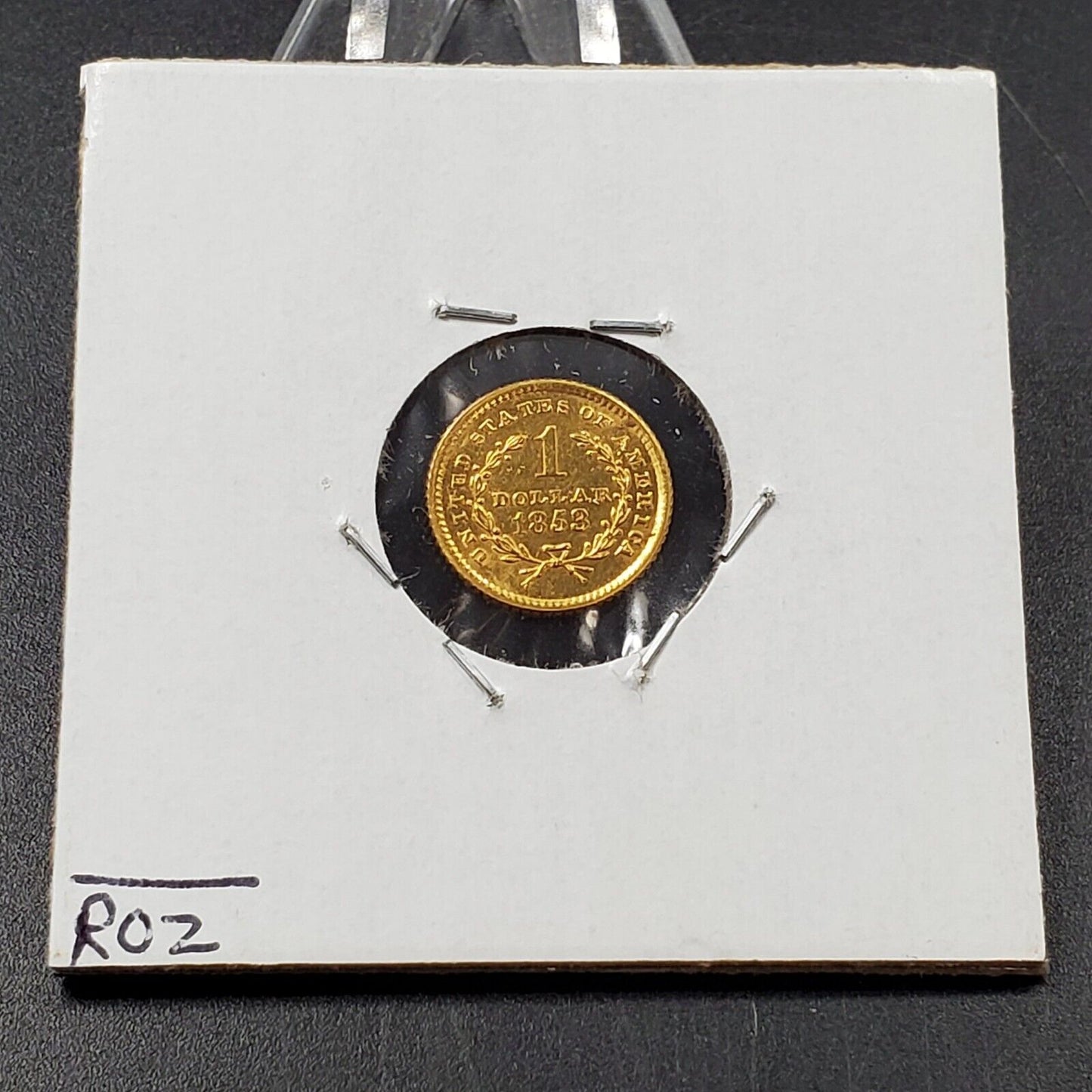 1853 Liberty Head Type I Gold Dollar $1 Choice BU UNC 180 Rotated Die Variety