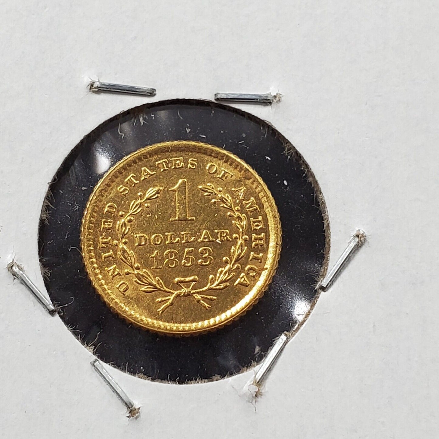 1853 Liberty Head Type I Gold Dollar $1 Choice BU UNC 180 Rotated Die Variety