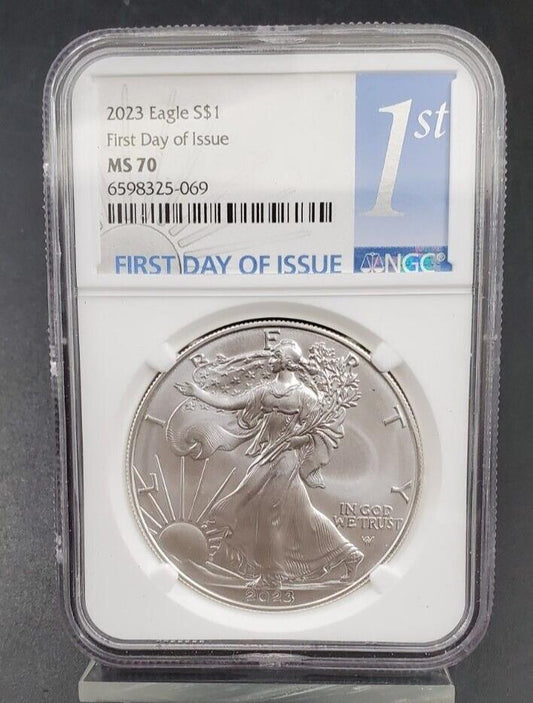 2023 P 1 OZ ASE American Silver Eagle Coin NGC MS70 First Day Of Issue