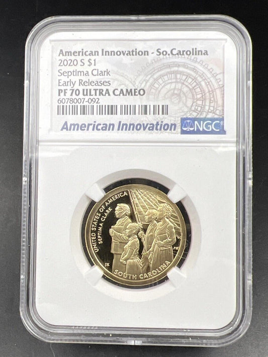 PF70 2020-S American Innovation Commemorative Dollar Septima Clark NGC UCAM #092