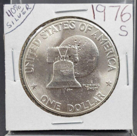 1976 S Ike Eisenhower 40% Bicentennial Silver Dollar Coin CH BU UNC