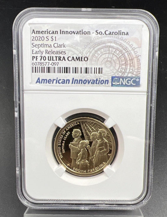 PF70 2020-S American Innovation Commemorative Dollar Septima Clark NGC UCAM #097