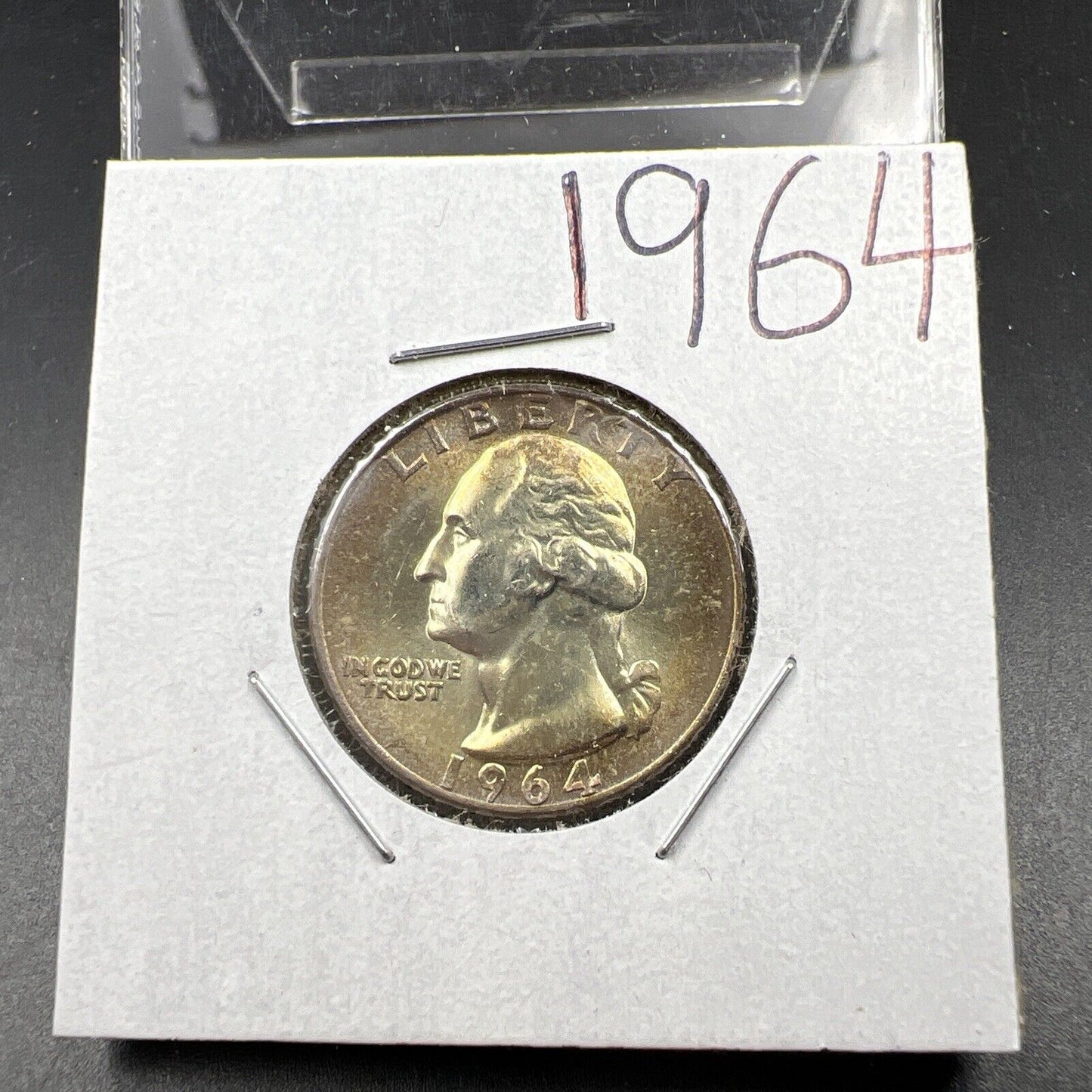 1964 P Washington 25c Silver Quarter Coin Nice Toning CH BU UNC SKU#LMGN