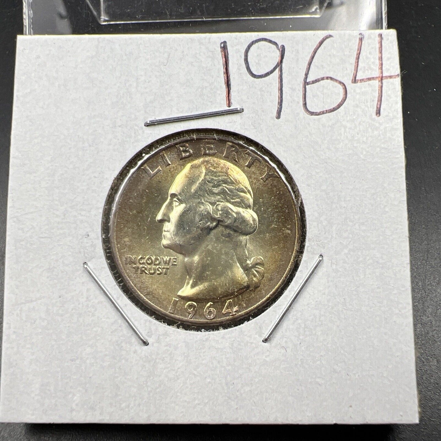 1964 P Washington 25c Silver Quarter Coin Nice Toning CH BU UNC SKU#LMGN