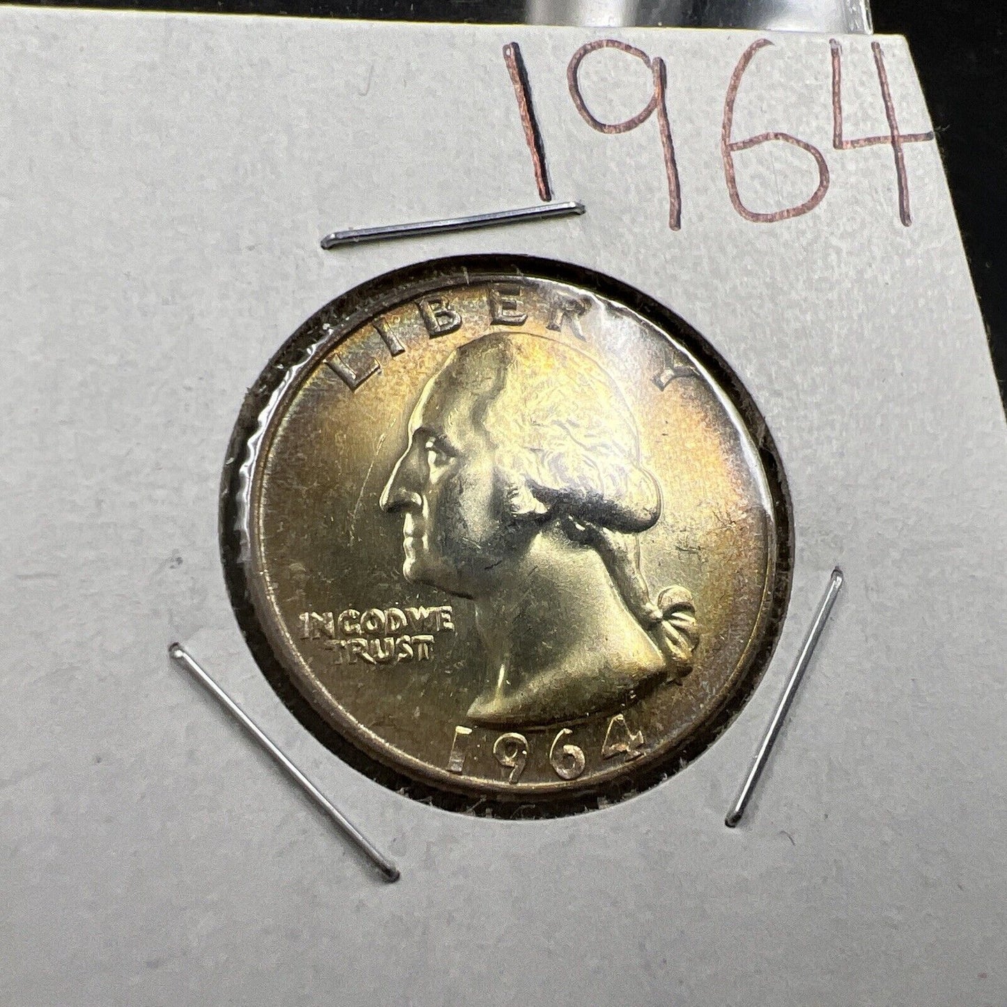 1964 P Washington 25c Silver Quarter Coin Nice Toning CH BU UNC SKU#LMGN
