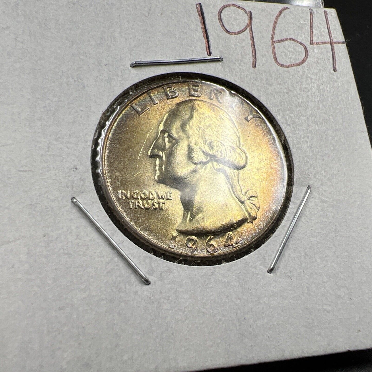 1964 P Washington 25c Silver Quarter Coin Nice Toning CH BU UNC SKU#LMGN