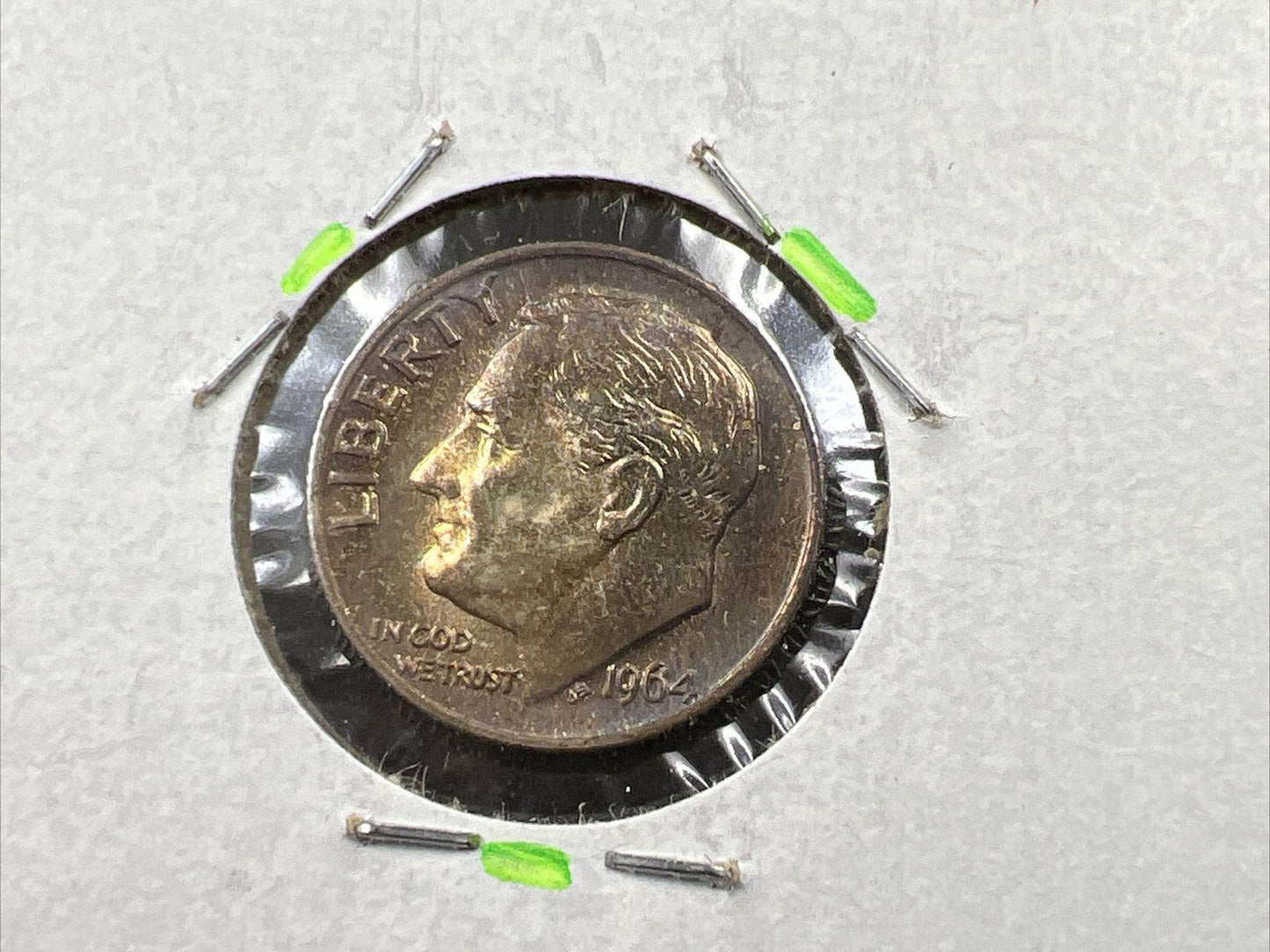 1964 P 10c Roosevelt Silver Dime Coin Gem BU UNC Neat Toning SKU#GRN3
