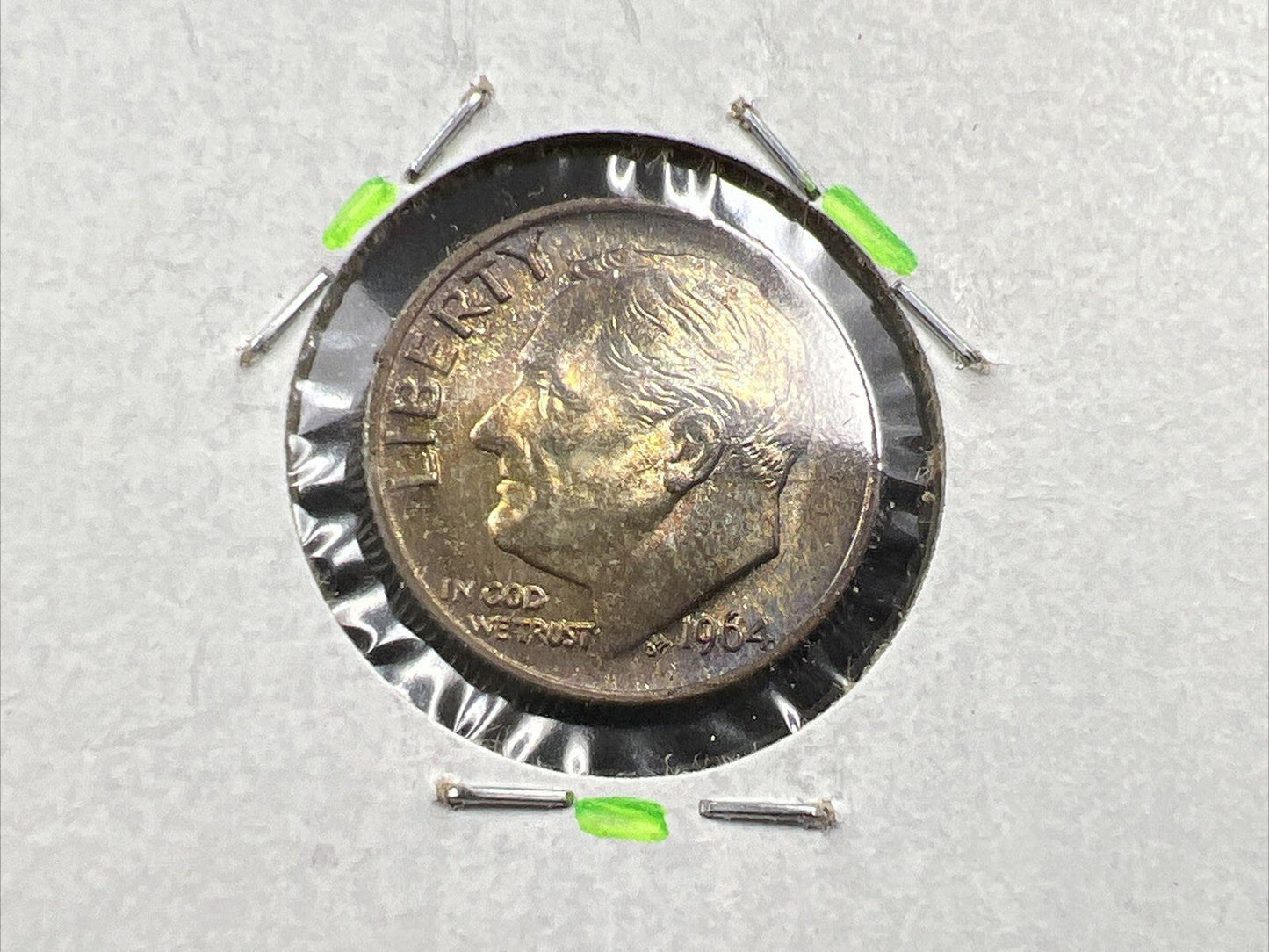 1964 P 10c Roosevelt Silver Dime Coin Gem BU UNC Neat Toning SKU#GRN3