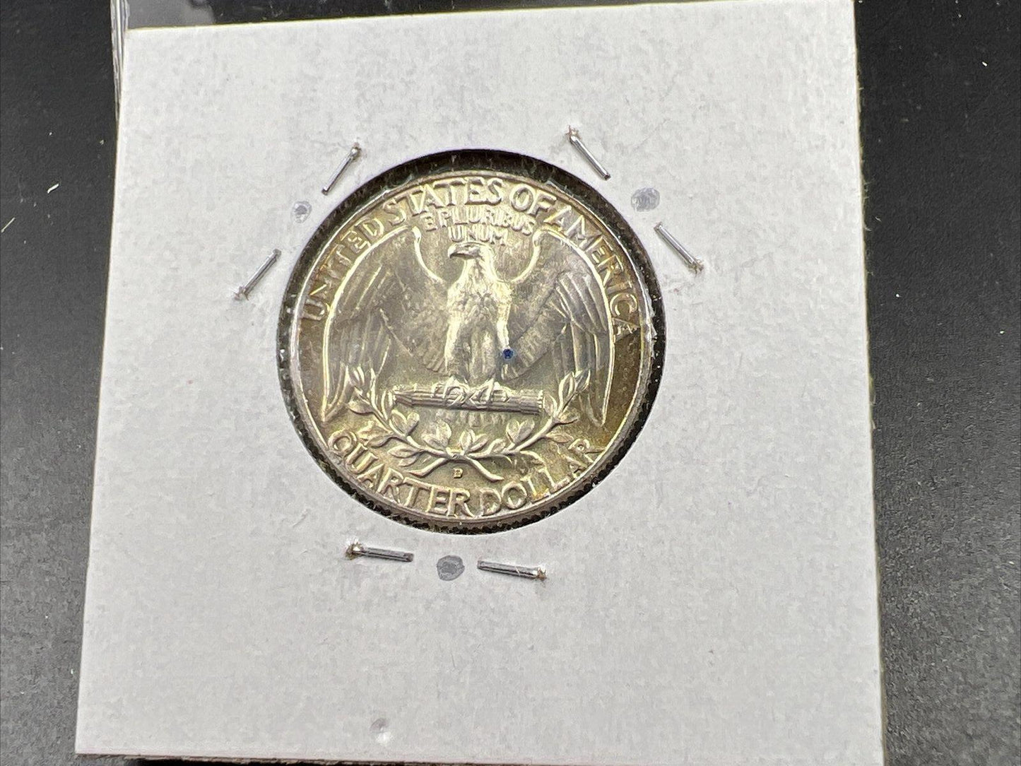 1964 D Washington 25c Silver Quarter Coin Neat Toning Gem BU UNC #B