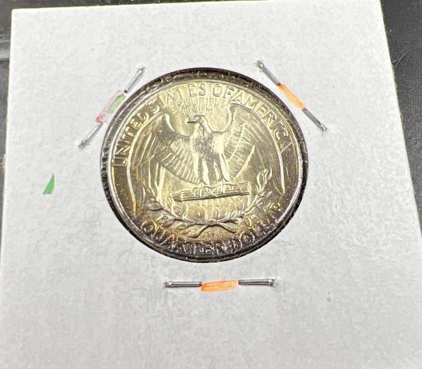 1964 P Washington 25c Silver Quarter Coin Neat Toning CH BU UNC SKU#CB
