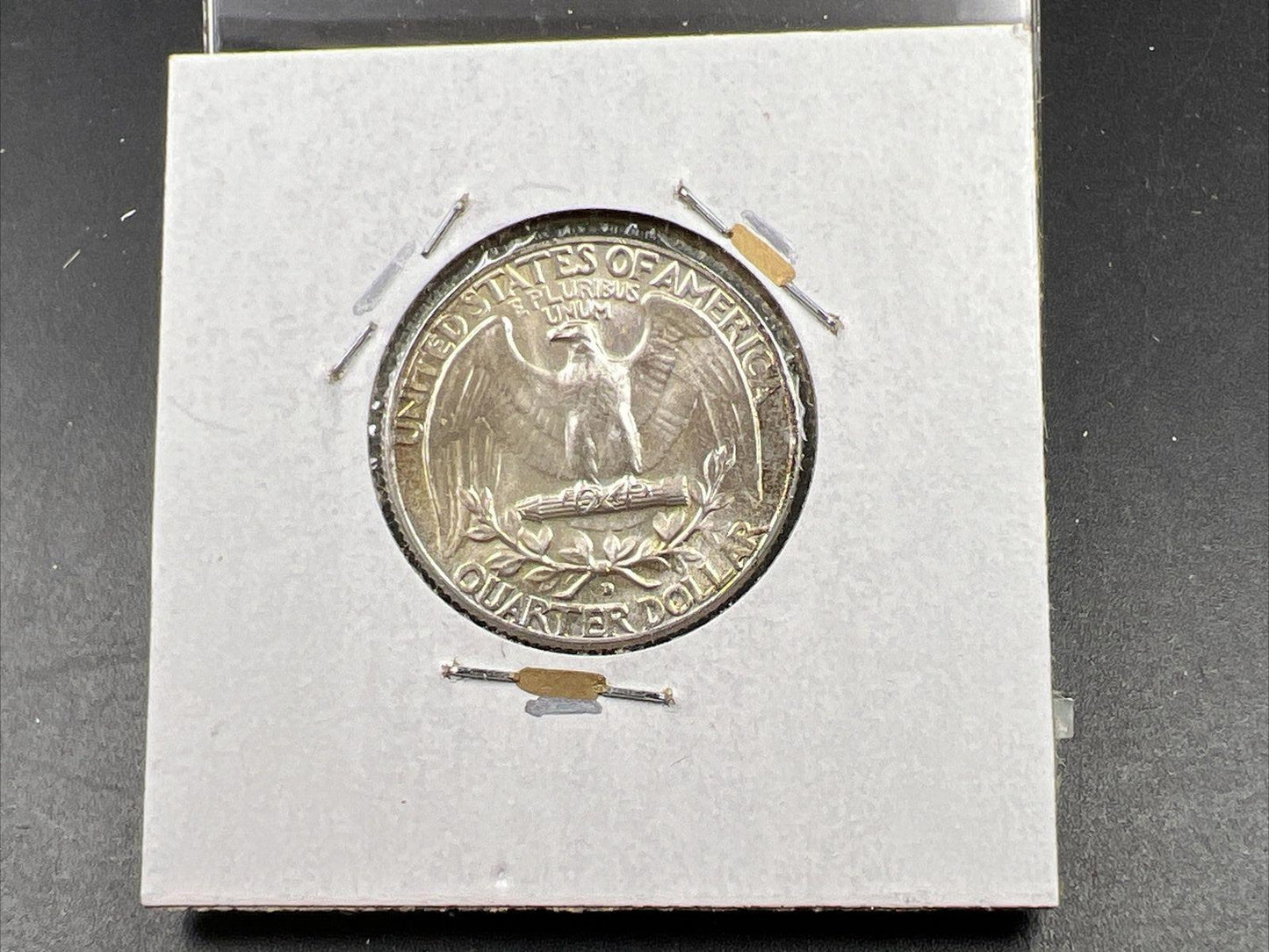 1964 D Washington 25c Silver Quarter Coin Neat Toning Gem BU UNC #C