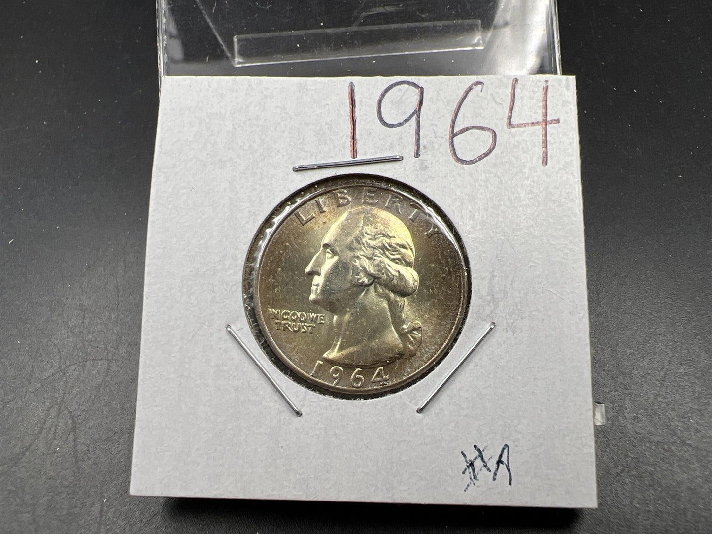 1964 P Washington 25c Silver Quarter Coin Neat Toning CH BU UNC SKU#AB
