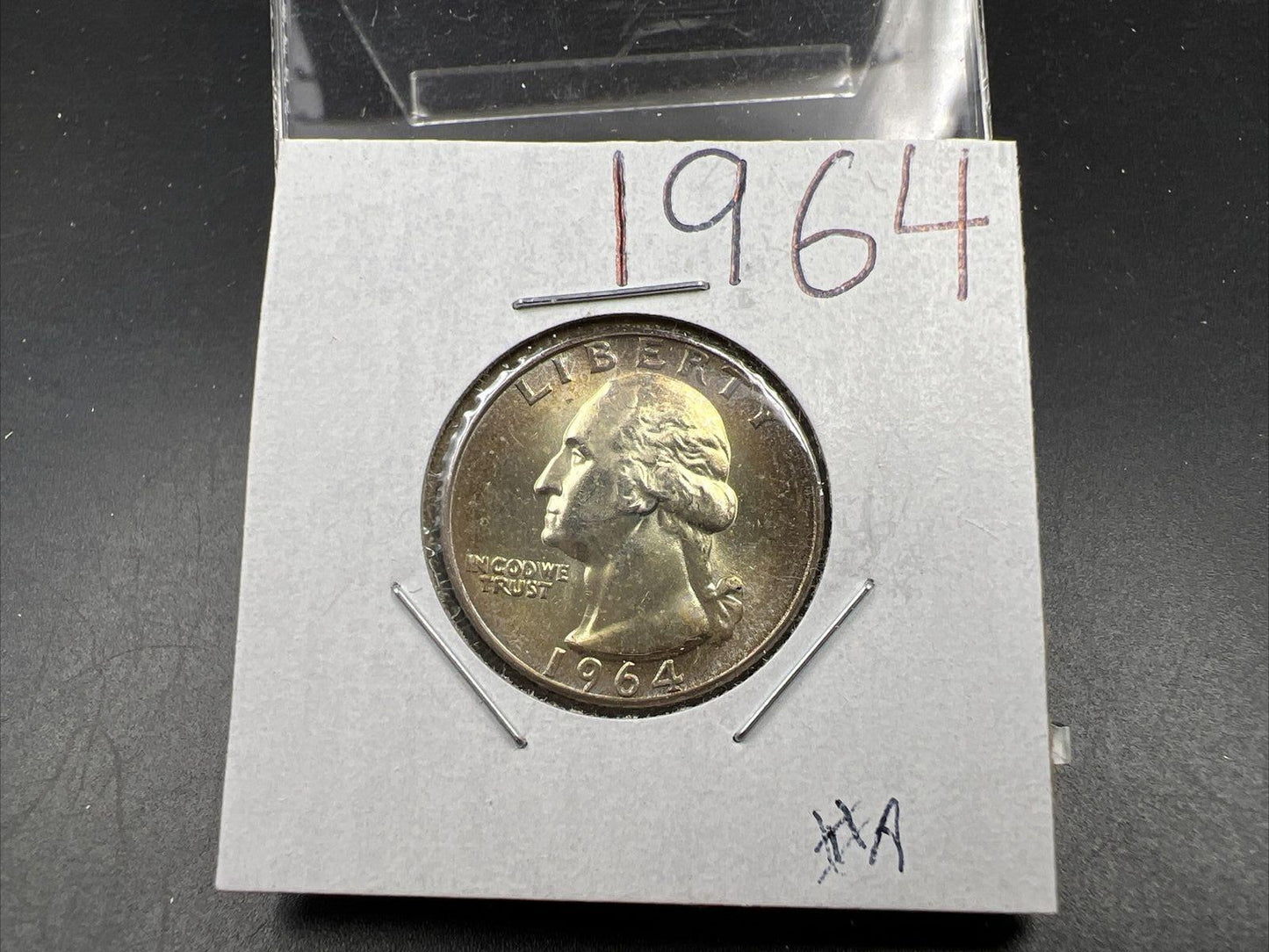1964 P Washington 25c Silver Quarter Coin Neat Toning CH BU UNC SKU#AB