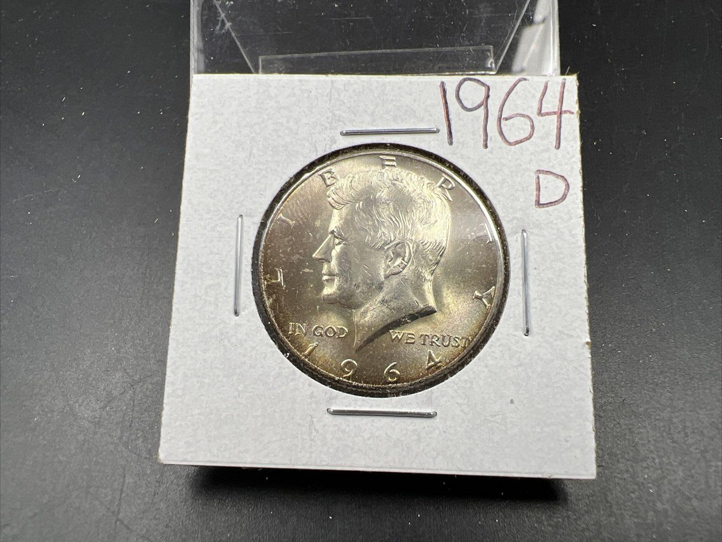 1964 D 50c Kennedy Silver Half Dollar CH BU UNC Nice Toning Denver Mint #OGPRP