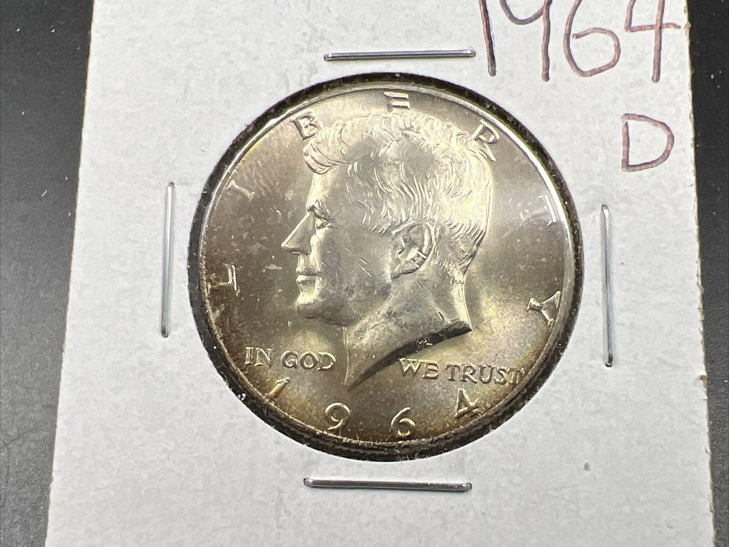 1964 D 50c Kennedy Silver Half Dollar CH BU UNC Nice Toning Denver Mint #OGPRP