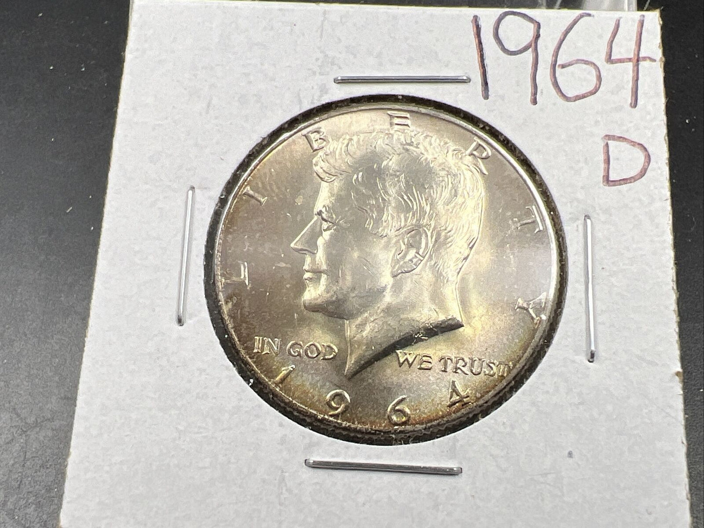 1964 D 50c Kennedy Silver Half Dollar CH BU UNC Nice Toning Denver Mint #OGPRP