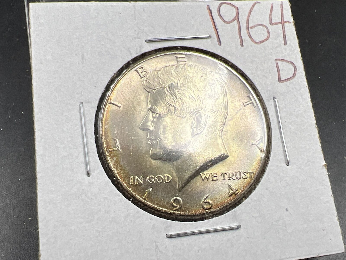 1964 D 50c Kennedy Silver Half Dollar CH BU UNC Nice Toning Denver Mint #OGPRP