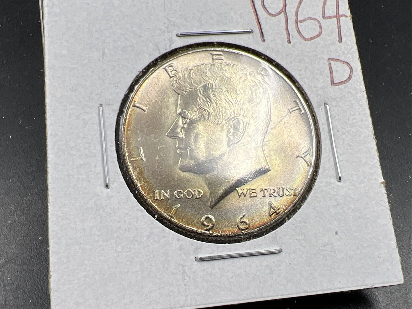 1964 D 50c Kennedy Silver Half Dollar CH BU UNC Nice Toning Denver Mint #OGPRP