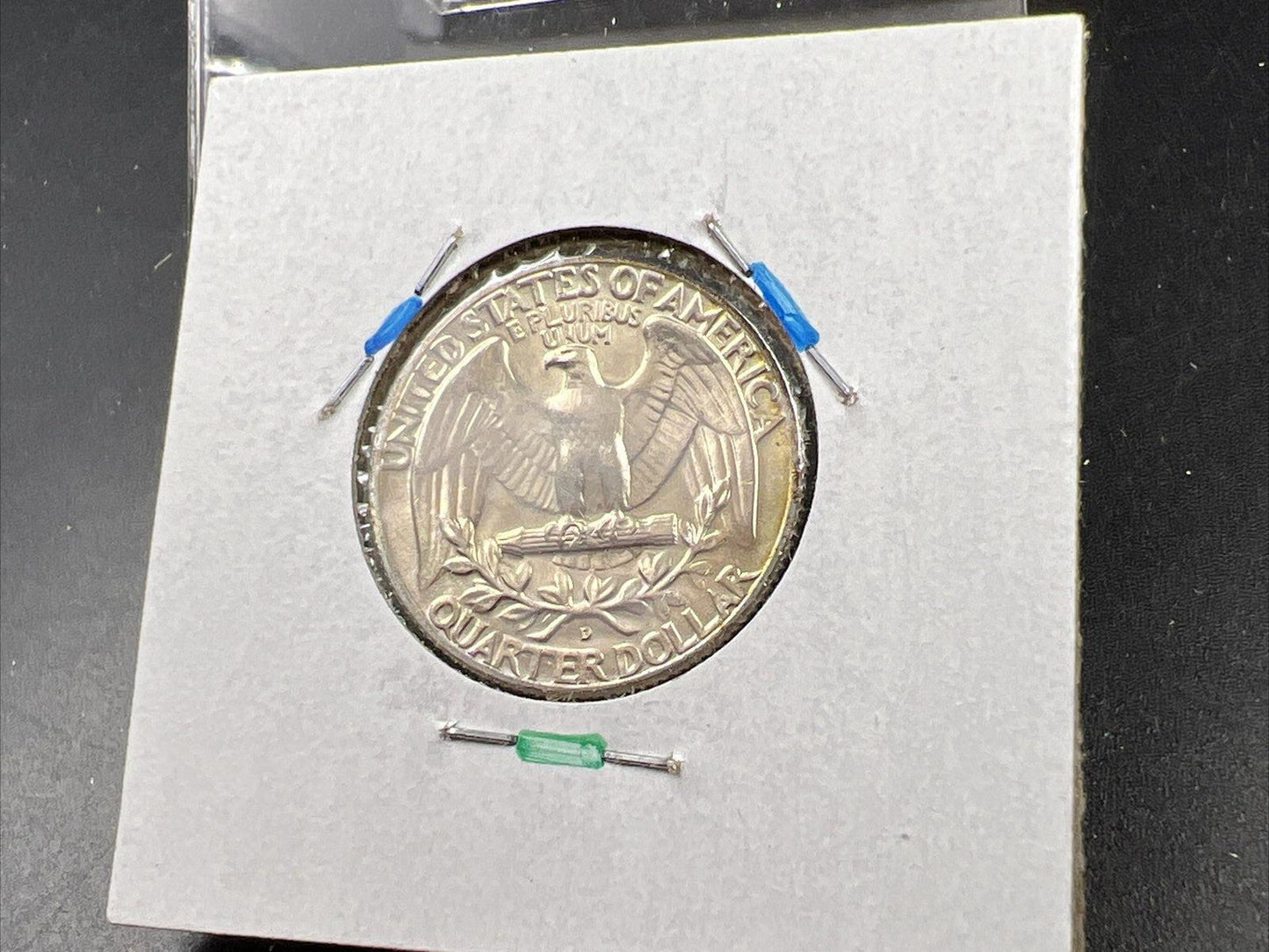 1964 D Washington 25c Silver Quarter Coin Neat Toning Gem BU UNC