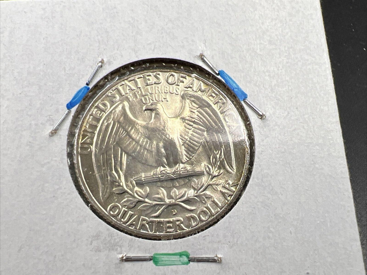 1964 D Washington 25c Silver Quarter Coin Neat Toning Gem BU UNC