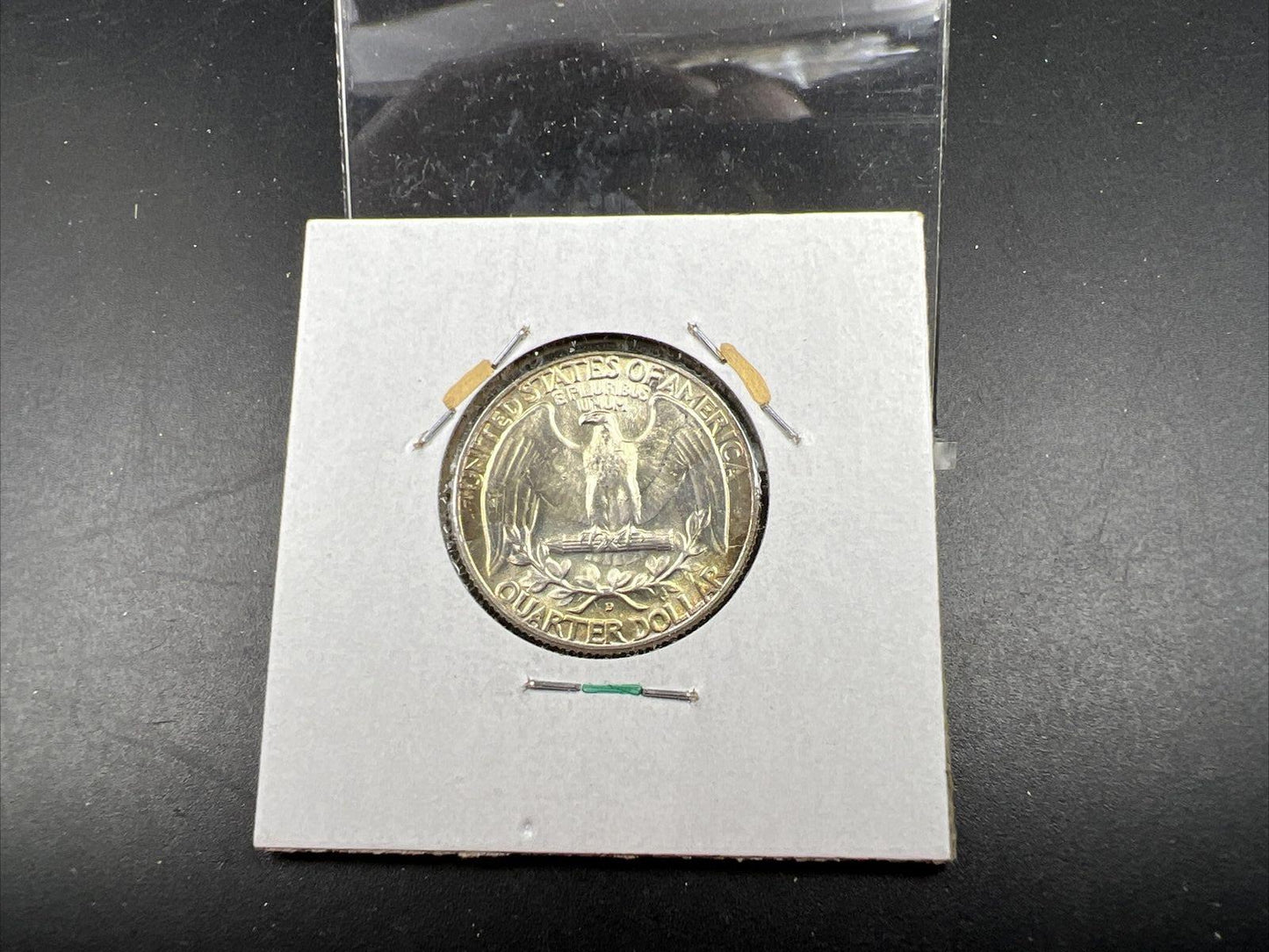 1964 D Washington 25c Silver Quarter Coin Very Nice Toning Gem BU #E