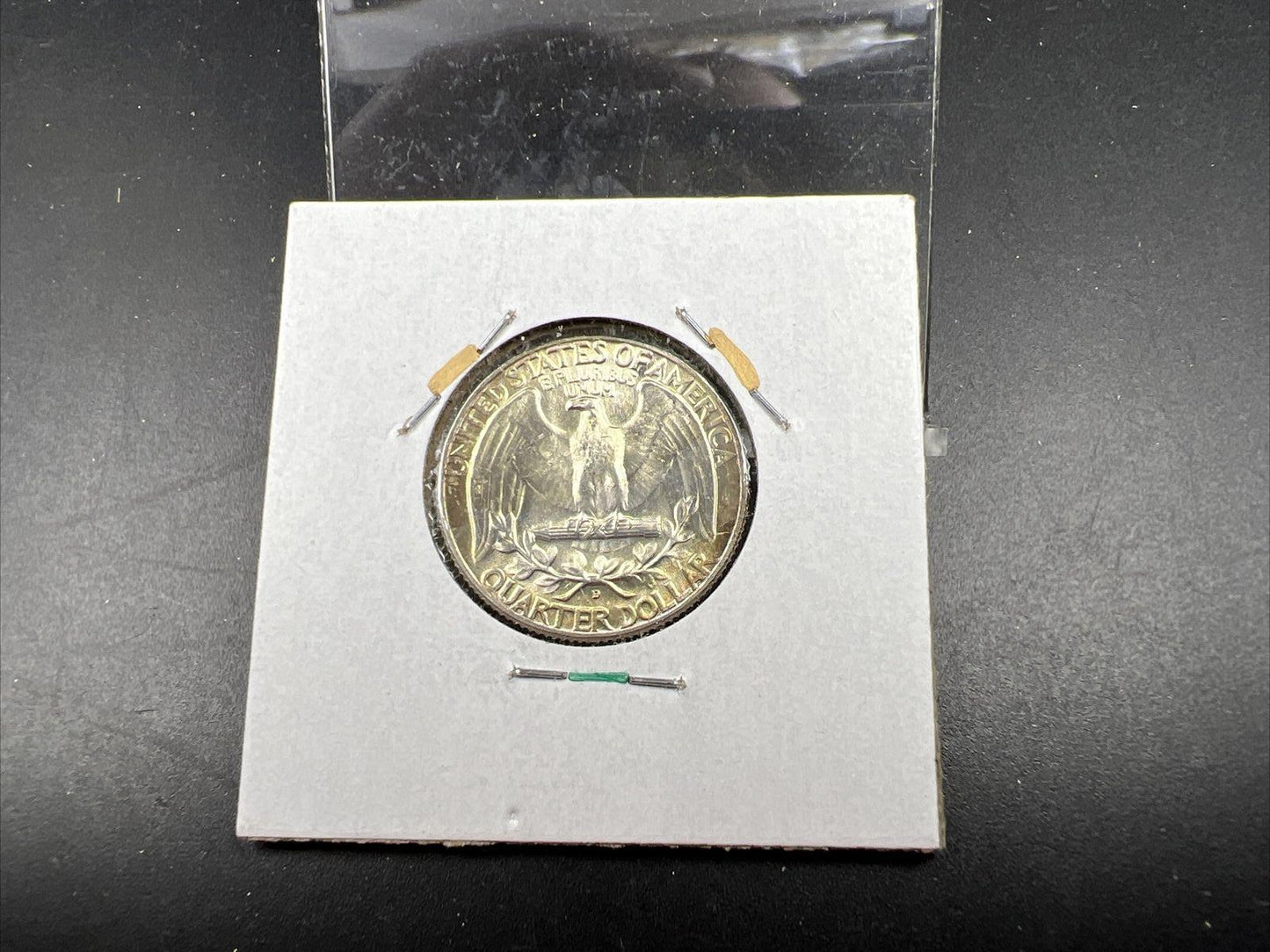 1964 D Washington 25c Silver Quarter Coin Very Nice Toning Gem BU #E