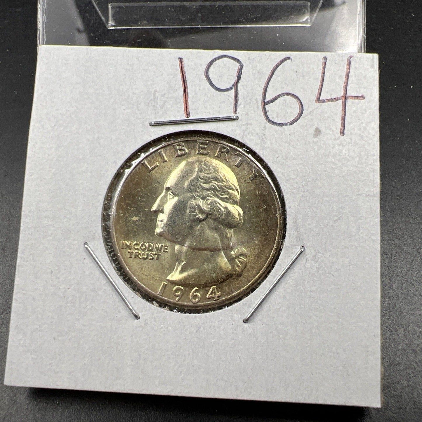 1964 P Washington 25c Silver Quarter Coin Nice Toning CH BU UNC SKU#PLPGN33
