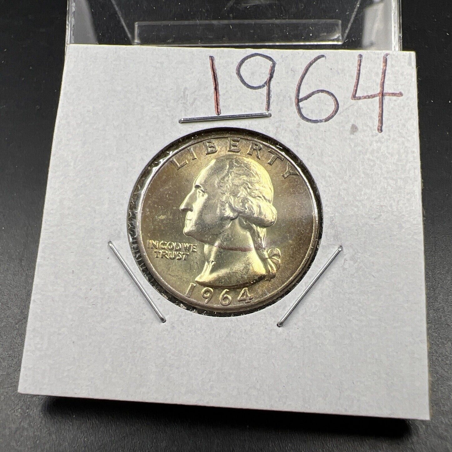 1964 P Washington 25c Silver Quarter Coin Nice Toning CH BU UNC SKU#PLPGN33