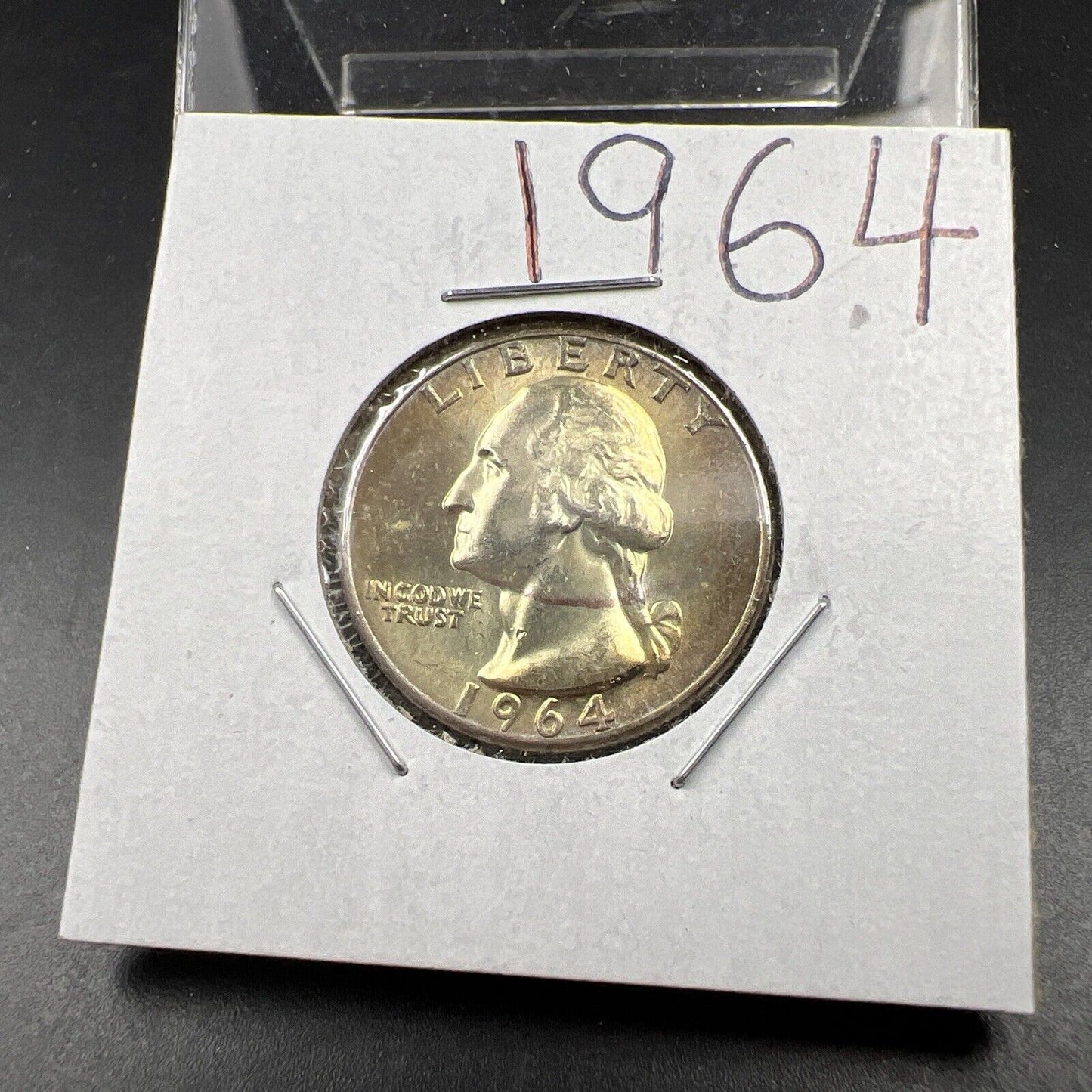 1964 P Washington 25c Silver Quarter Coin Nice Toning CH BU UNC SKU#PLPGN33