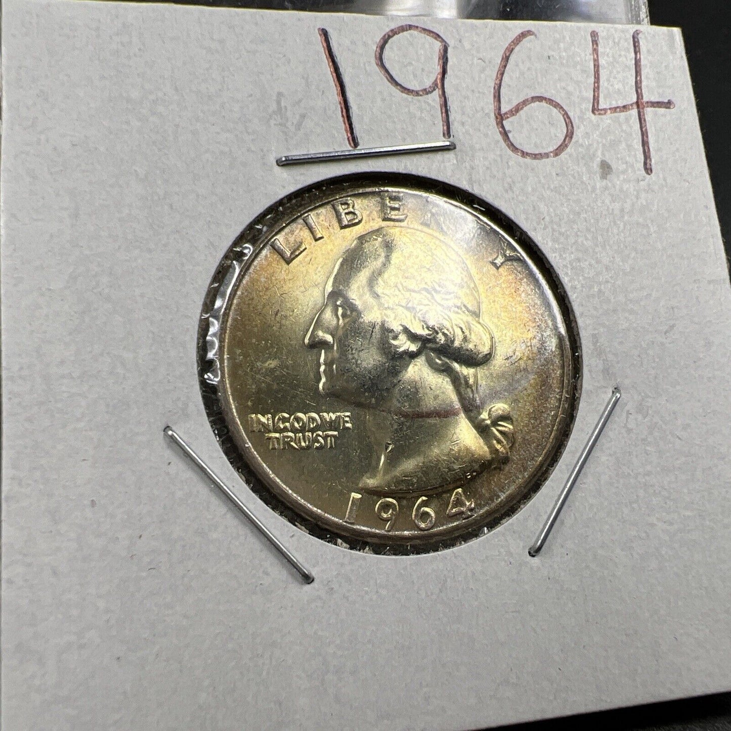 1964 P Washington 25c Silver Quarter Coin Nice Toning CH BU UNC SKU#PLPGN33