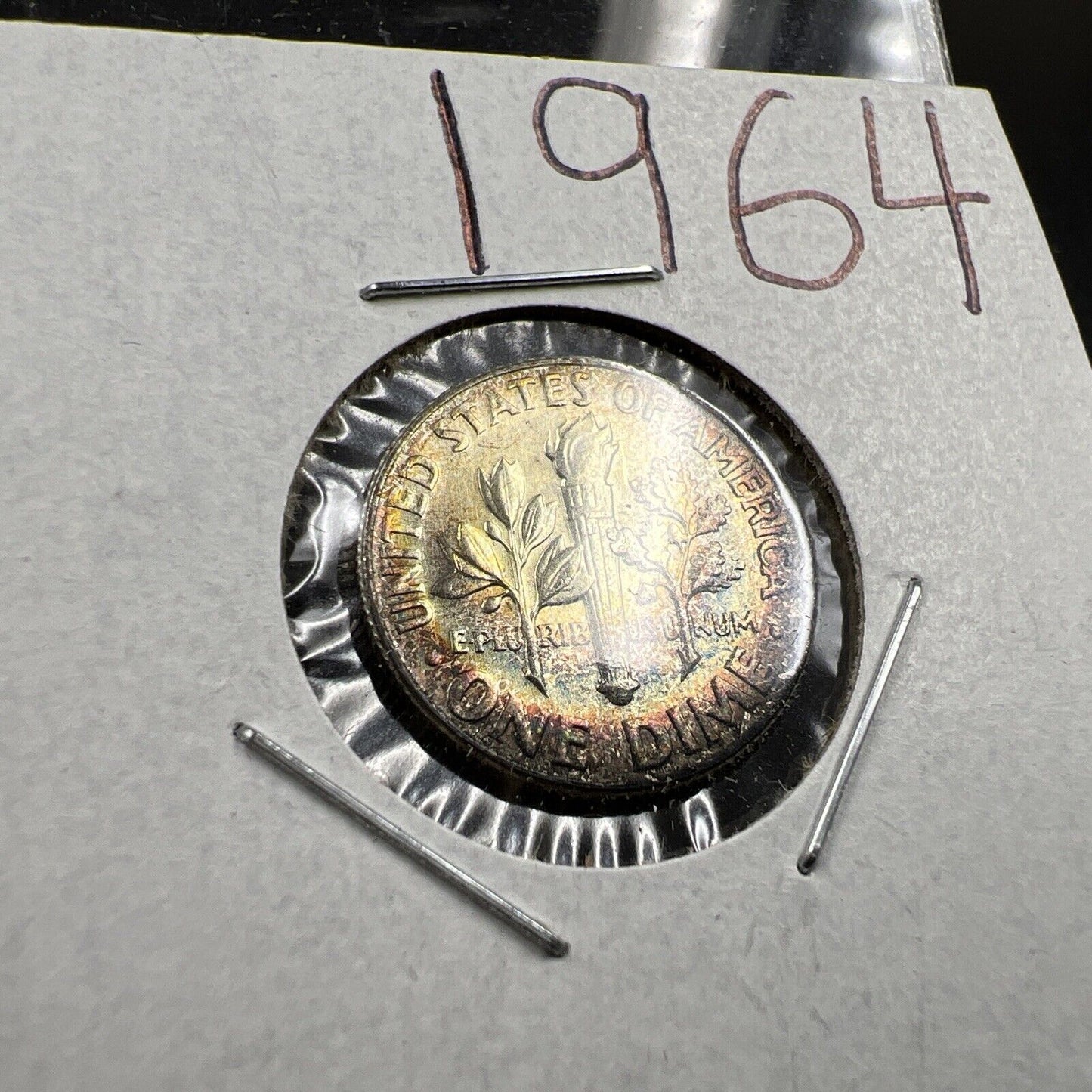 1964 P 10c Roosevelt Silver Dime Coin CH BU PQ Toning Original Toner SKU#GN3