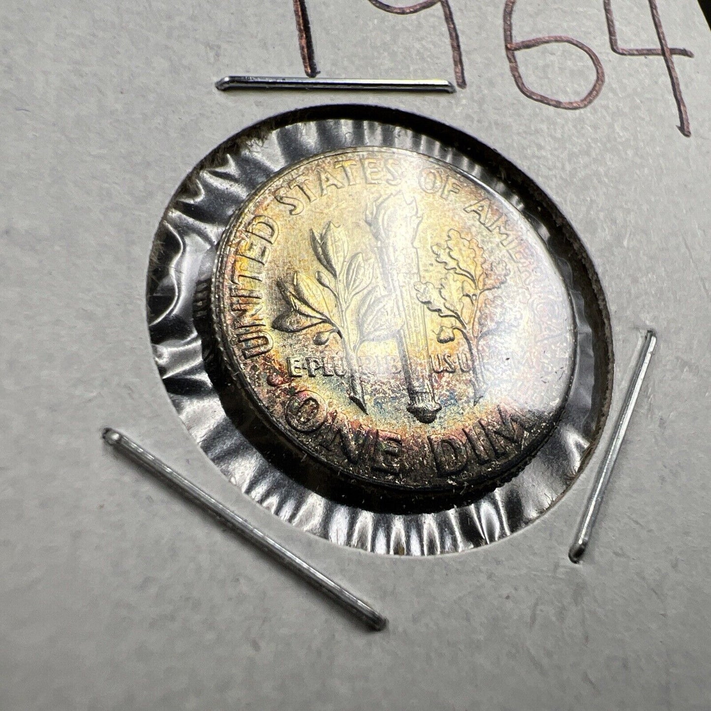 1964 P 10c Roosevelt Silver Dime Coin CH BU PQ Toning Original Toner SKU#GN3