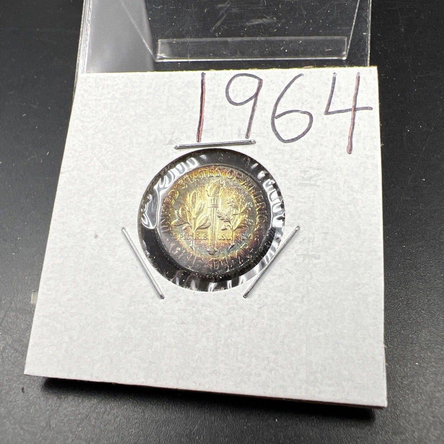 1964 P 10c Roosevelt Dime Coin CH BU PQ Rainbow * Toning Original Toner SKU#OG3