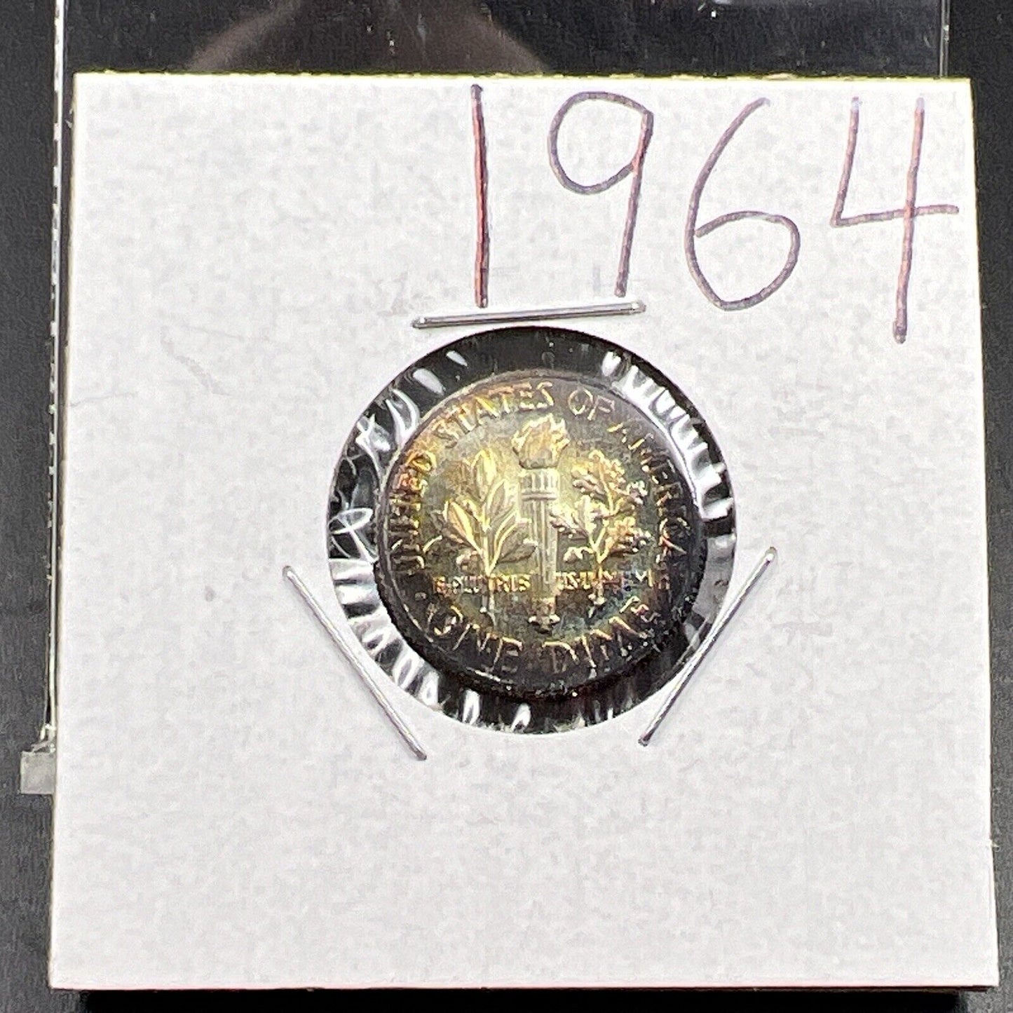 1964 P 10c Roosevelt Dime Coin CH BU PQ Rainbow * Toning Original Toner SKU#OG3