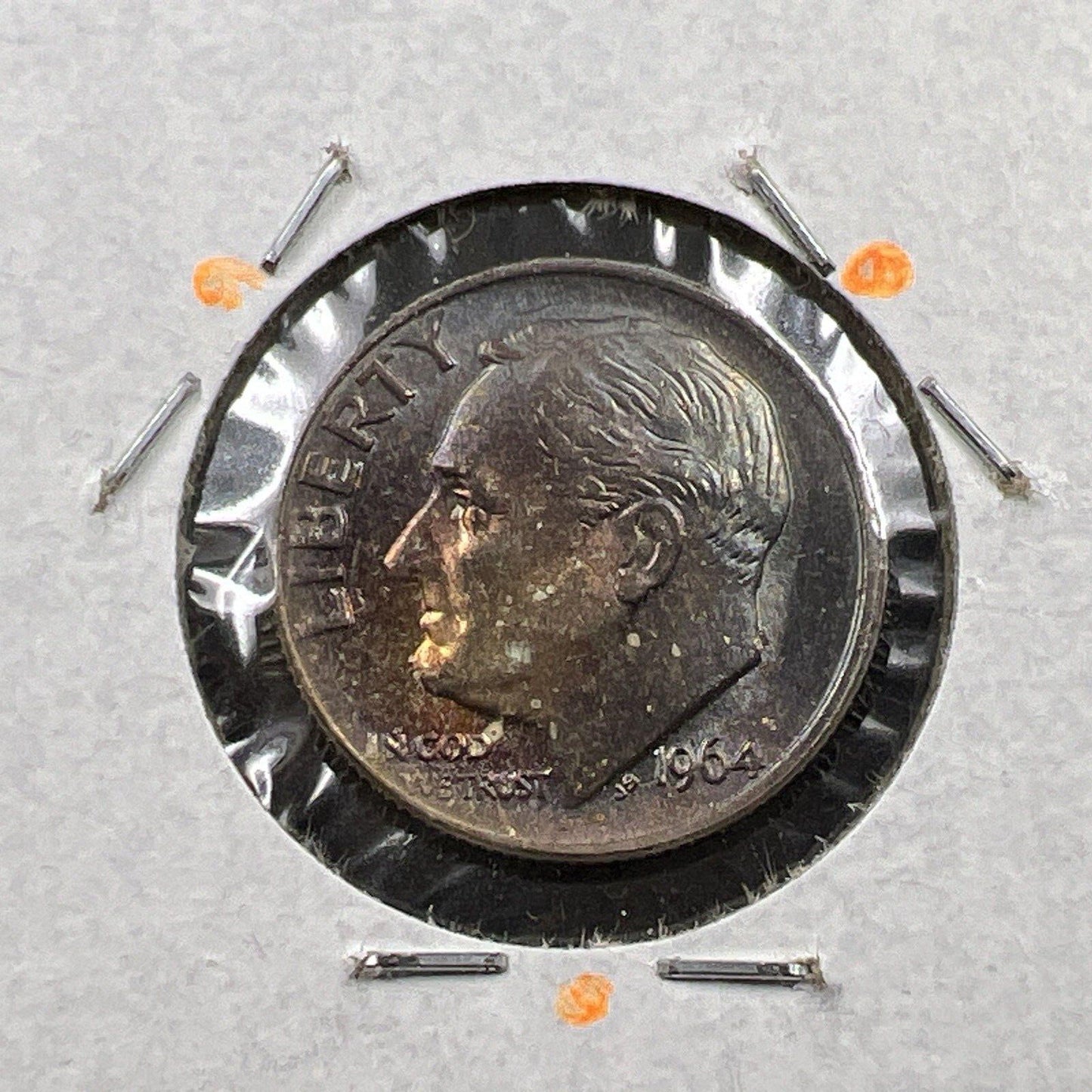 1964 P 10c Roosevelt Dime Coin CH BU PQ Rainbow * Toning Original Toner SKU#OG3