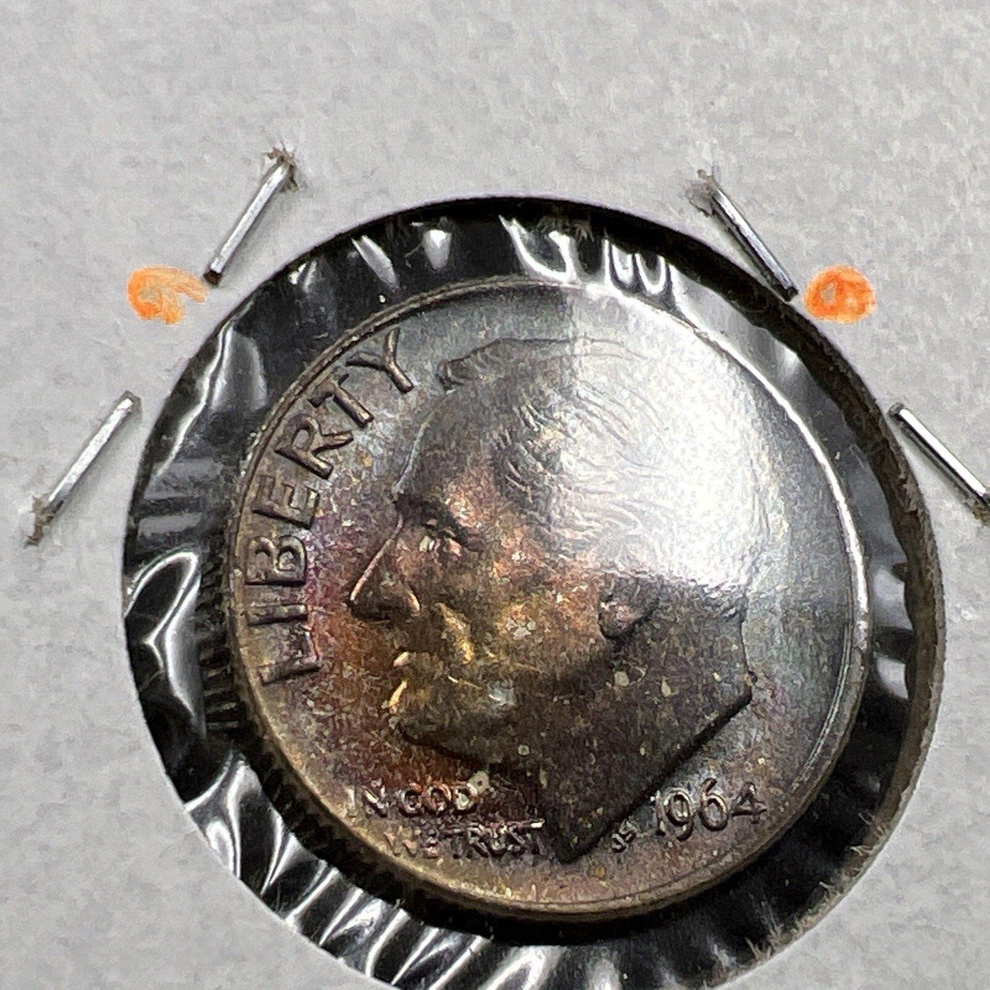 1964 P 10c Roosevelt Dime Coin CH BU PQ Rainbow * Toning Original Toner SKU#OG3