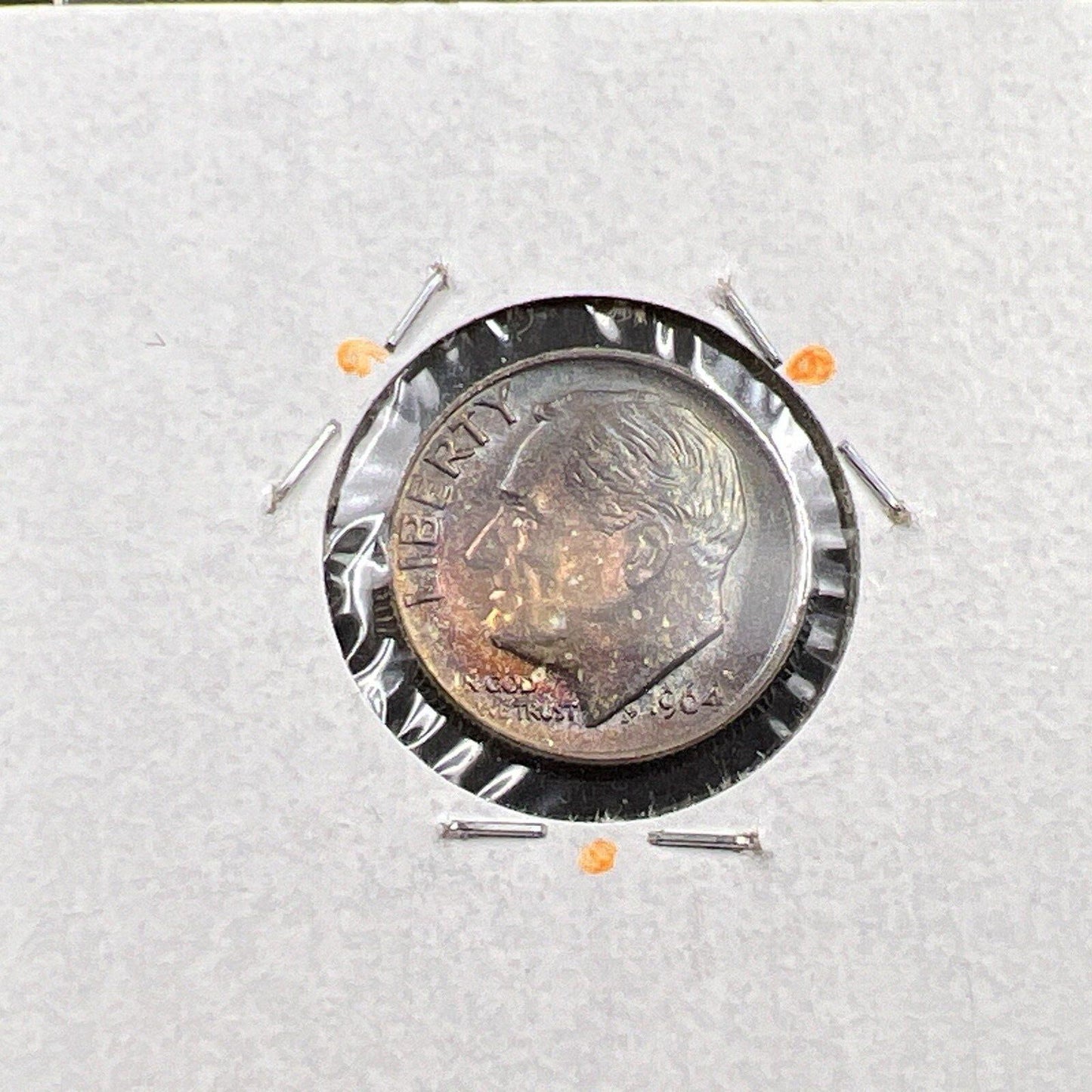 1964 P 10c Roosevelt Dime Coin CH BU PQ Rainbow * Toning Original Toner SKU#OG3