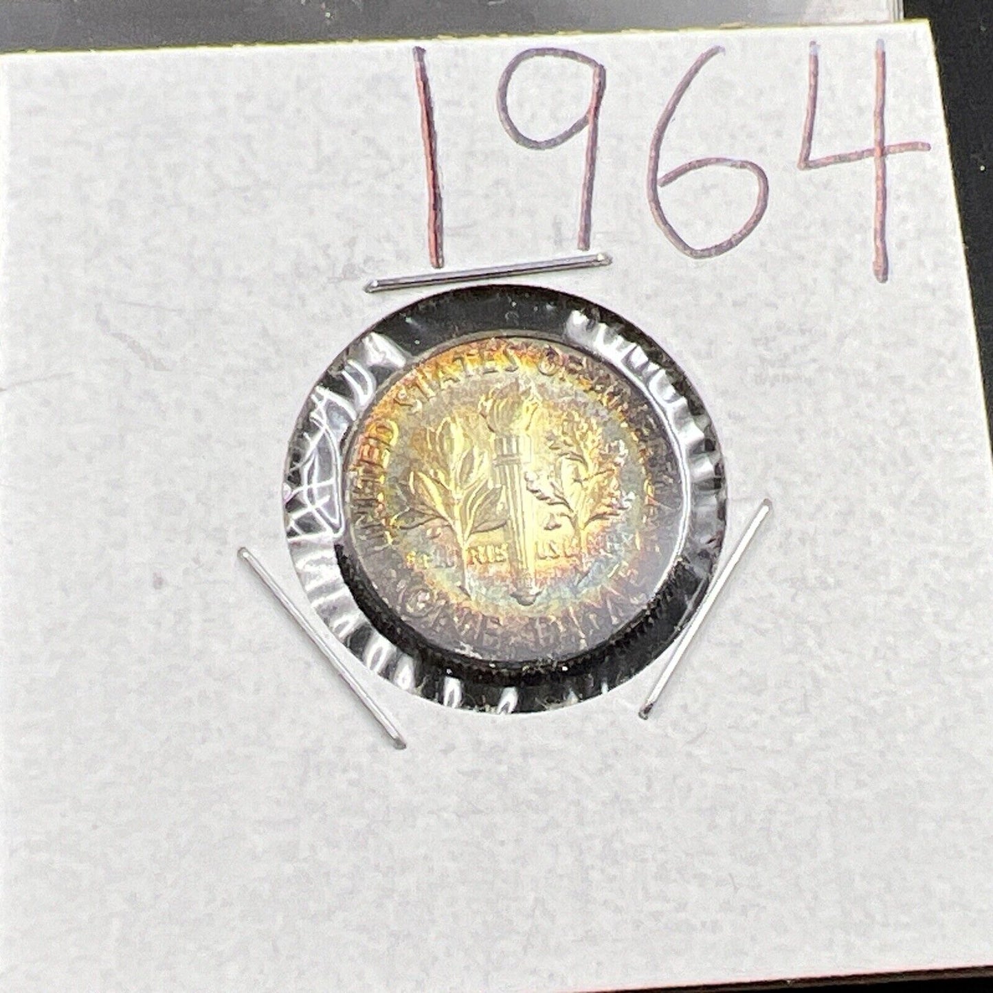 1964 P 10c Roosevelt Dime Coin CH BU PQ Rainbow * Toning Original Toner SKU#OG3