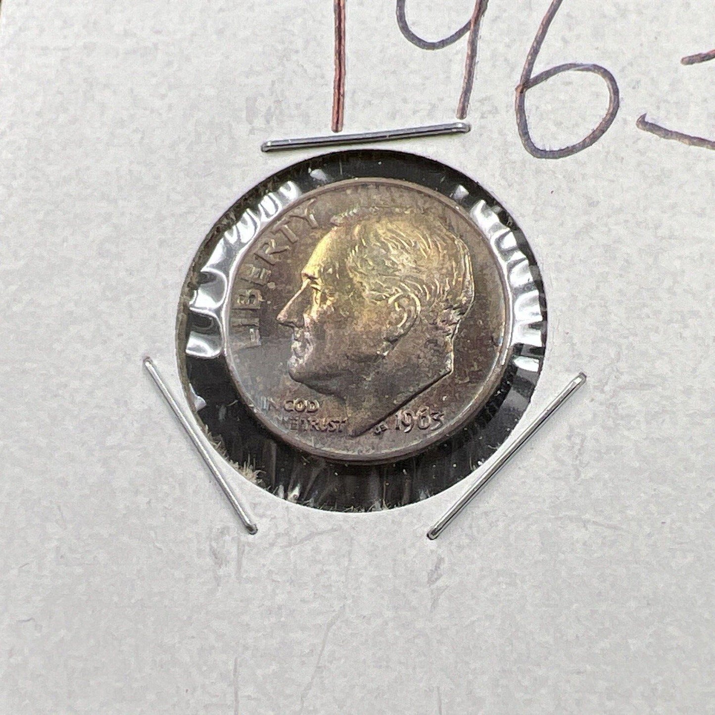 1963 P 10c Roosevelt Silver Dime Coin BU Nice Original Toning Toner SKU#GN3
