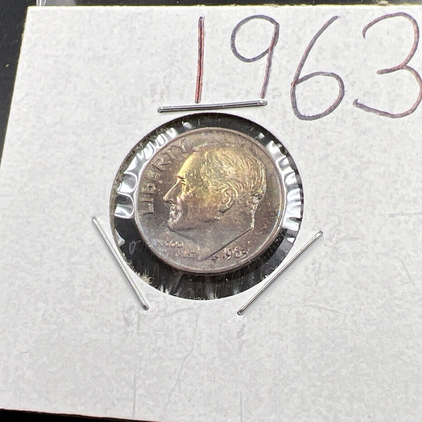 1963 P 10c Roosevelt Silver Dime Coin BU Nice Original Toning Toner SKU#GN3