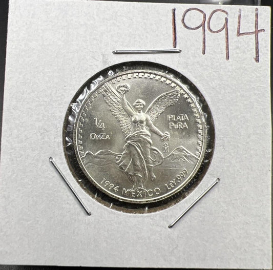 1994 Mexico 1/4 Ounce .999 Silver Round Libertad Ley Plata Pura Coin sku#ORG