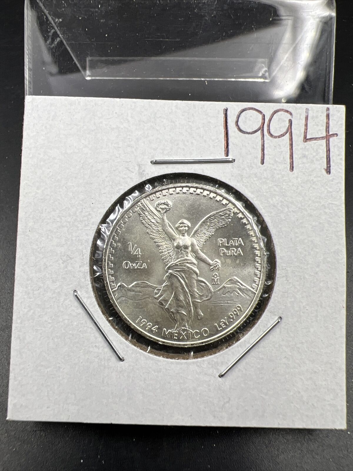 1994 Mexico 1/4 Ounce .999 Silver Round Libertad Ley Plata Pura Coin sku#ORG