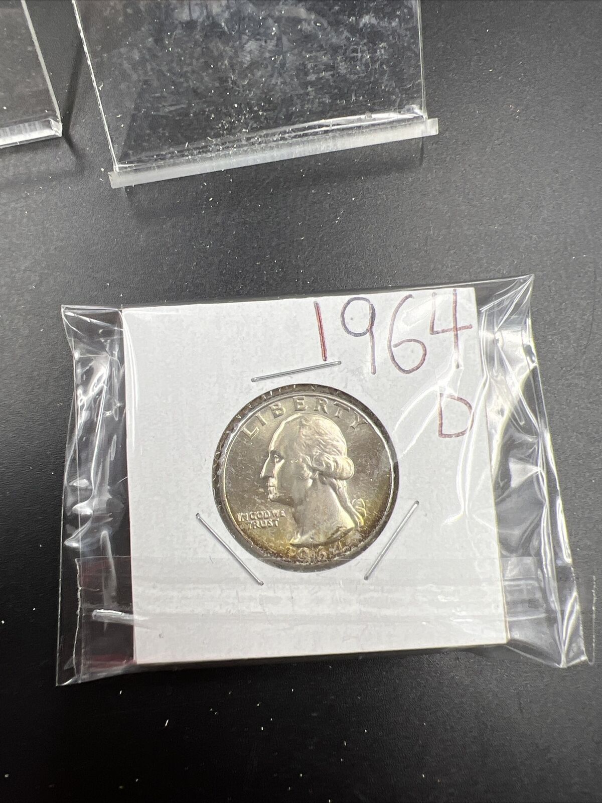 Toner Trio 3 Coin Set 1964 D 10c & 25c BU & 1958 1c UNC RB Neat Toning