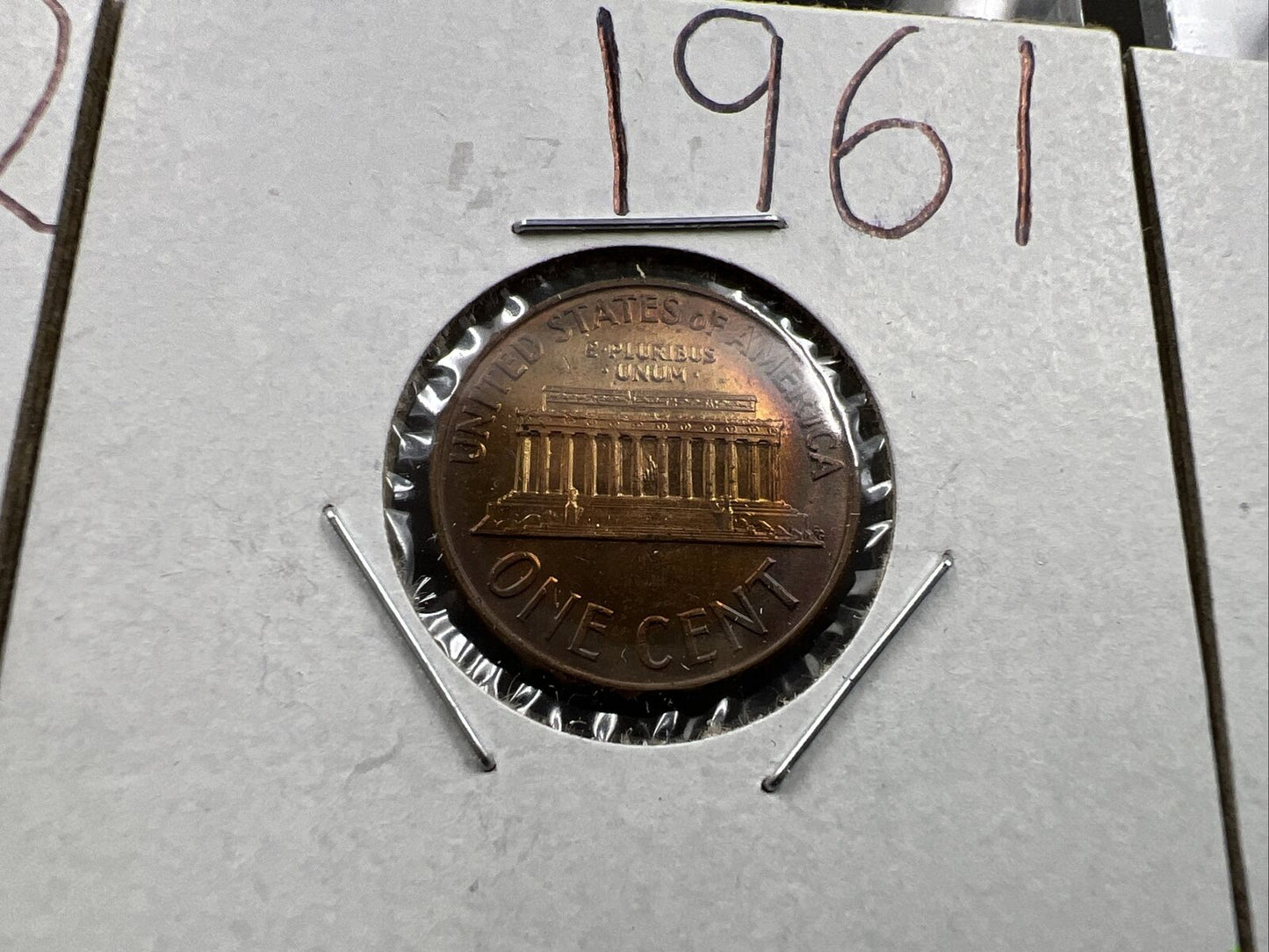 Toner Trio 1961 1962 & 1963 1c BU UNC Lincoln Cent 3 Coin Set Toners RB Red Brow