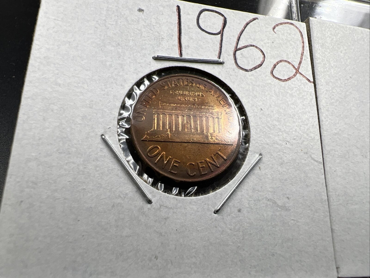 Toner Trio 1961 1962 & 1963 1c BU UNC Lincoln Cent 3 Coin Set Toners RB Red Brow