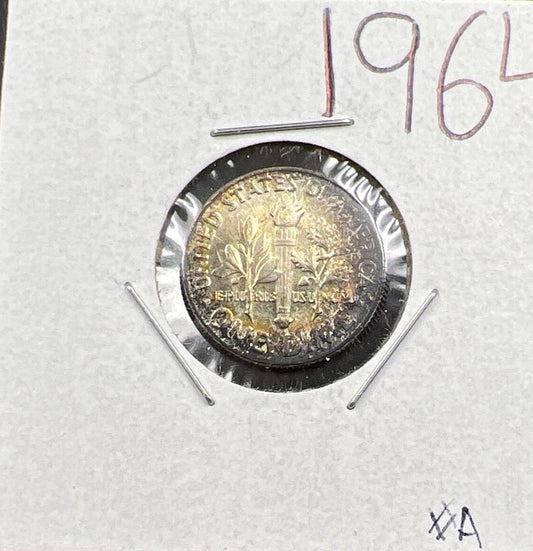 1964 P 10c Roosevelt Silver Dime Coin Gem BU UNC PQ Toning SKU#PRPL3