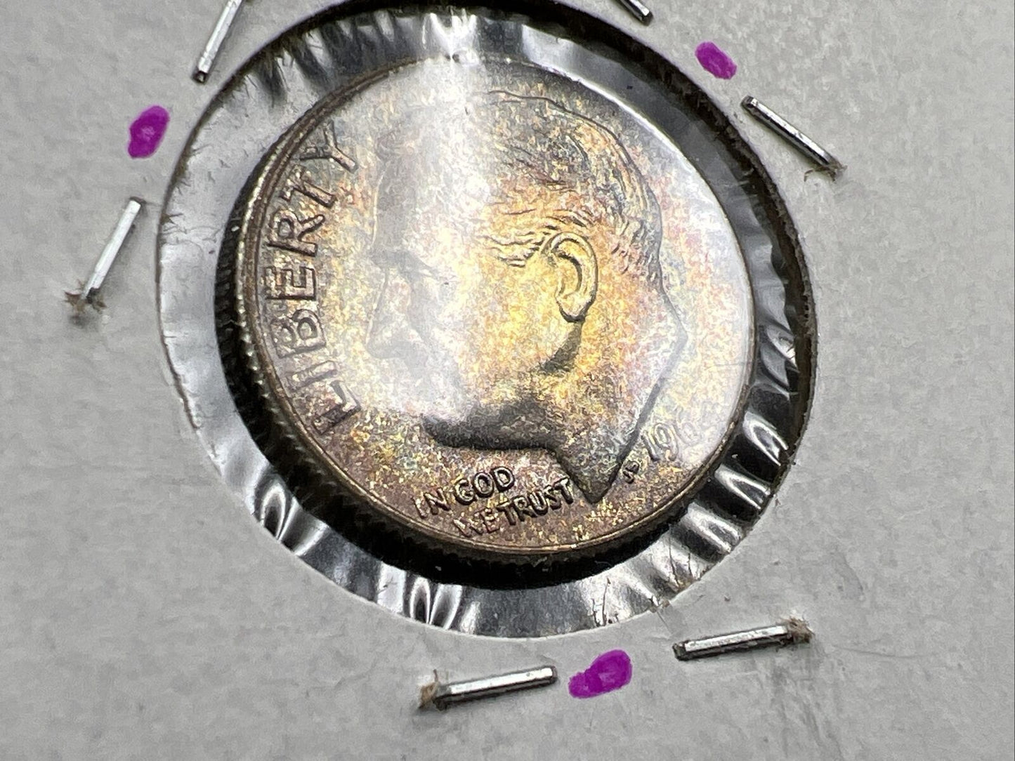 1964 P 10c Roosevelt Silver Dime Coin Gem BU UNC PQ Toning SKU#PRPL3
